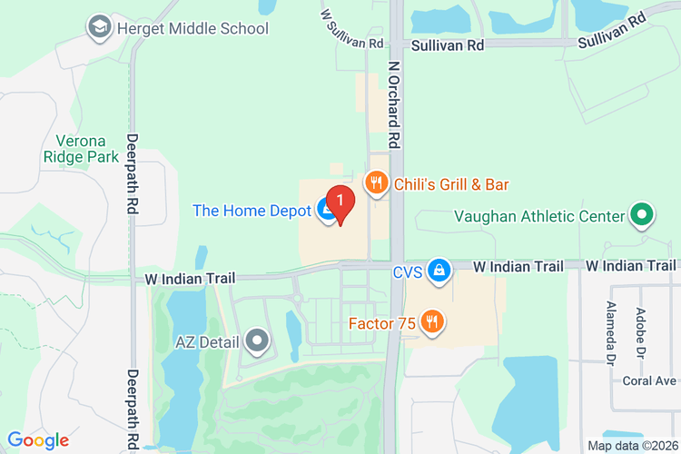 Map showing HOME DEPOT #1957 location