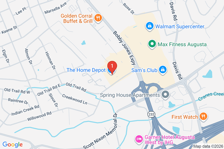 Map showing HOME DEPOT #0119 location