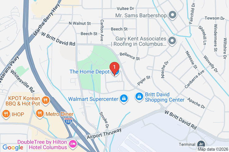 Map showing HOME DEPOT #0136 location
