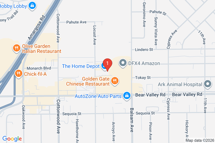 Map showing HOME DEPOT #0665 location