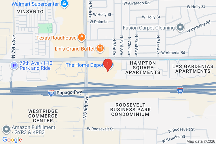 Map showing HOME DEPOT #0455 location