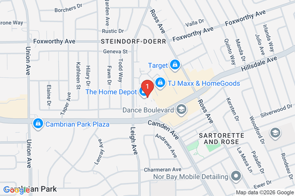 Map showing HOME DEPOT #1009 location
