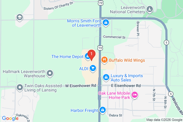 Map showing HOME DEPOT #2216 location