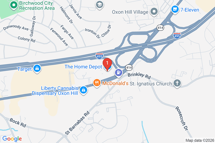 Map showing HOME DEPOT #2554 location