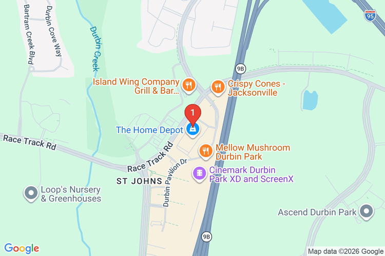 Map showing HOME DEPOT #1324 location