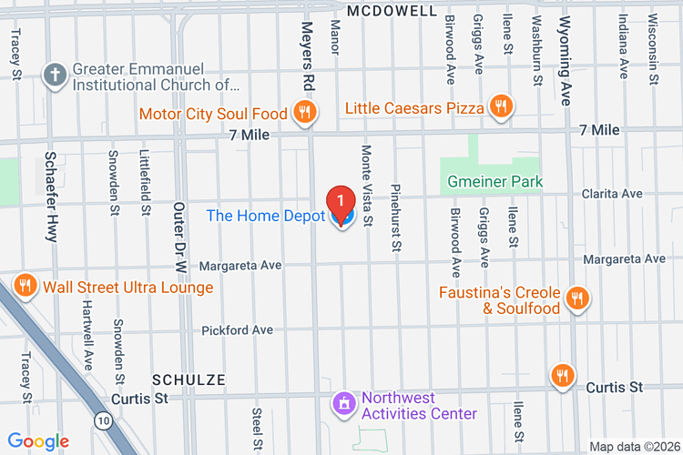 Map showing HOME DEPOT #2781 location