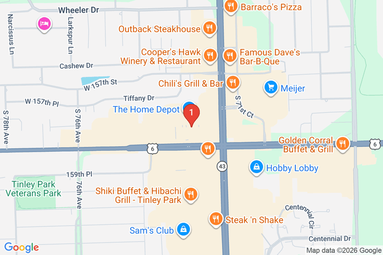 Map showing HOME DEPOT #1906 location