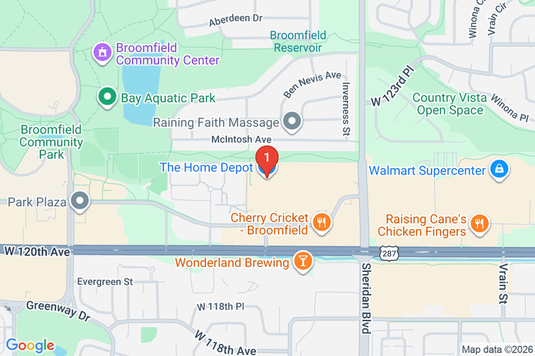 Map showing HOME DEPOT #1524 location