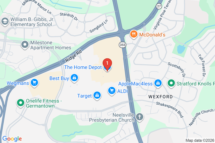 Map showing HOME DEPOT #2560 location