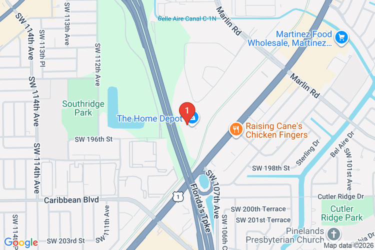 Map showing HOME DEPOT #0207 location