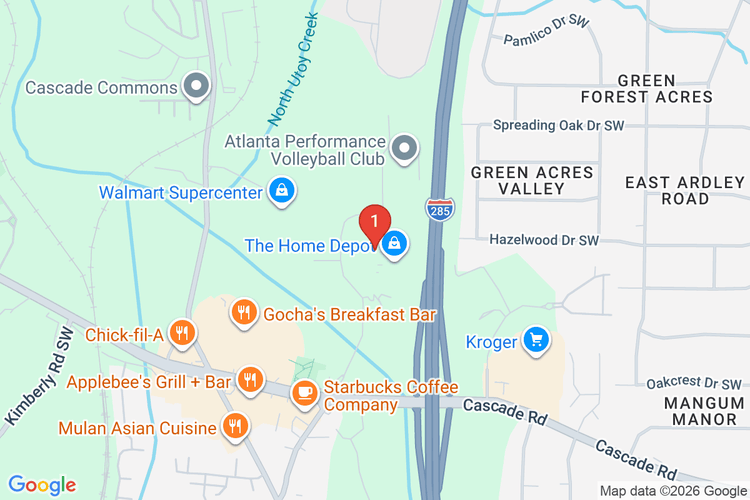 Map showing HOME DEPOT #0130 location