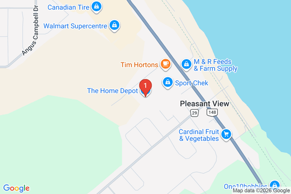 Map showing HOME DEPOT CAN #7242 location