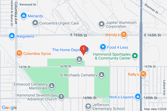 Map showing HOME DEPOT #2036 location