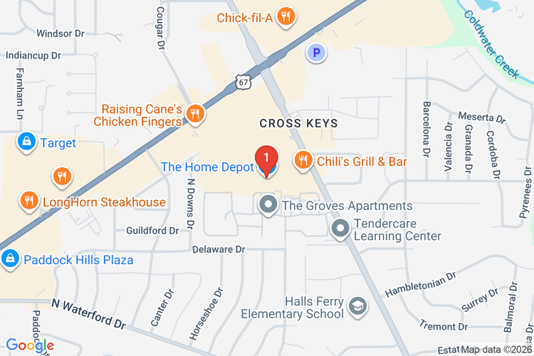 Map showing HOME DEPOT #3034 location