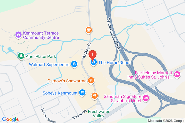 Map showing HOME DEPOT CAN #7077 location