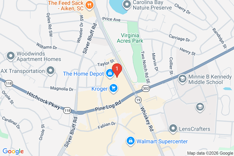 Map showing HOME DEPOT #1117 location