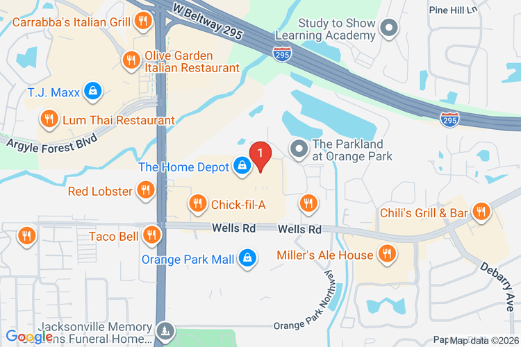 Map showing HOME DEPOT #0275 location