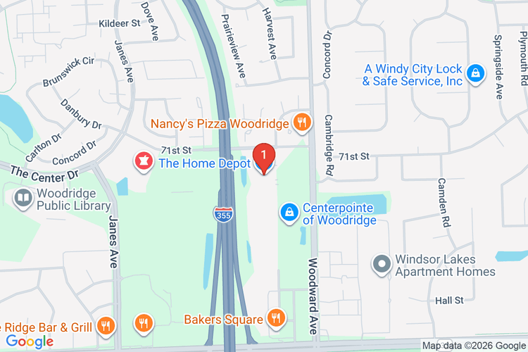 Map showing HOME DEPOT #1942 location