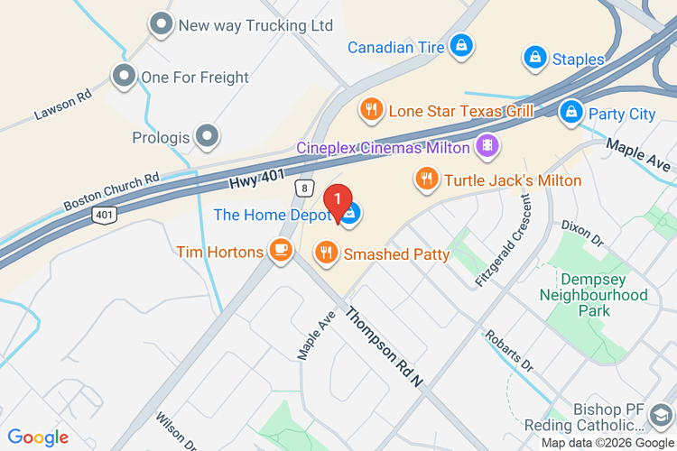 Map showing HOME DEPOT CAN #7241 location