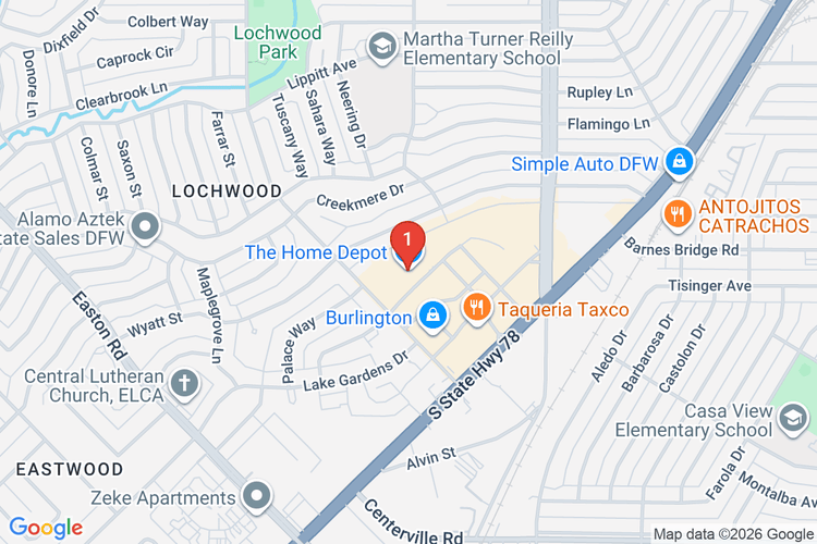 Map showing HOME DEPOT #0550 location