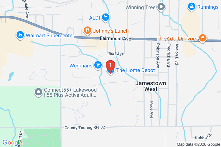 Map showing HOME DEPOT #6154 location
