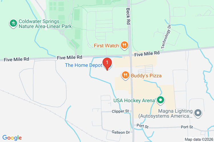 Map showing HOME DEPOT #2762 location