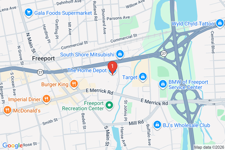 Map showing HOME DEPOT #1206 location