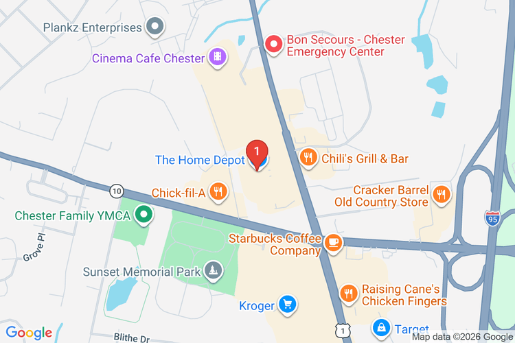 Map showing HOME DEPOT #4616 location