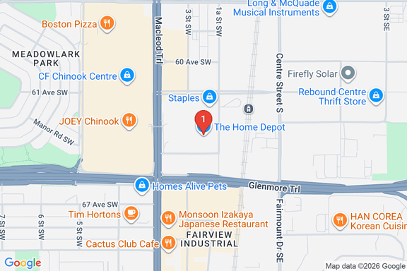 Map showing HOME DEPOT CAN #7063 location