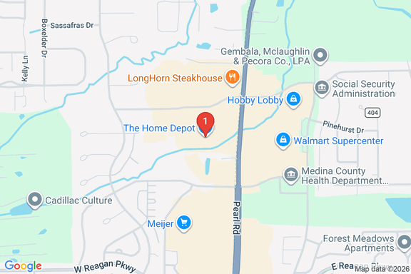 Map showing HOME DEPOT #3833 location