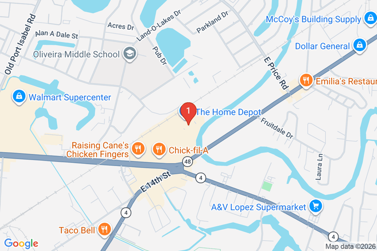 Map showing HOME DEPOT #6521 location