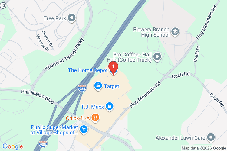 Map showing HOME DEPOT #1856 location