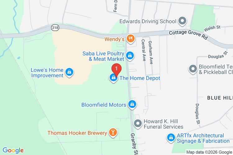 Map showing HOME DEPOT #6228 location