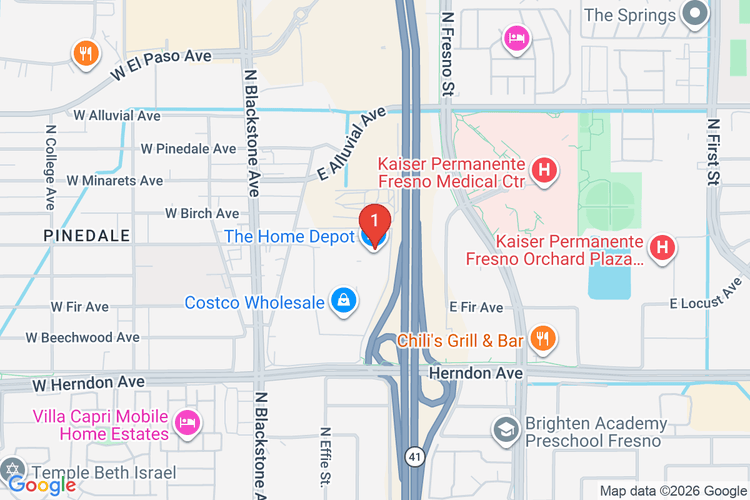Map showing HOME DEPOT #1014 location