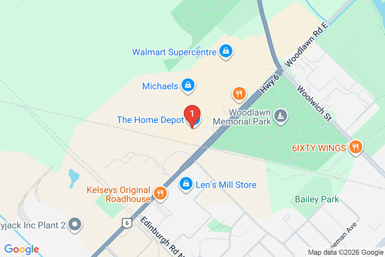 Map showing HOME DEPOT CAN #7142 location