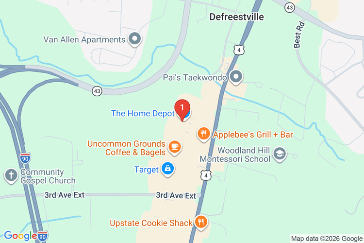 Map showing HOME DEPOT #1263 location