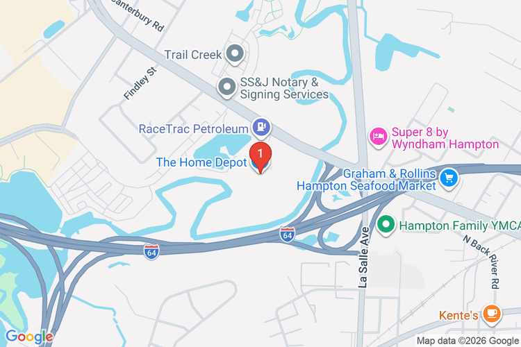 Map showing HOME DEPOT #4612 location