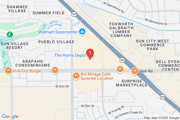 Map showing HOME DEPOT #0483 location