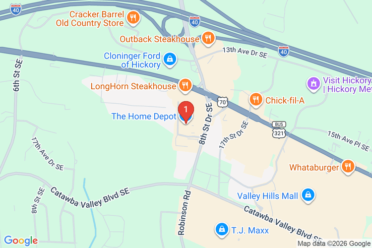 Map showing HOME DEPOT #3628 location