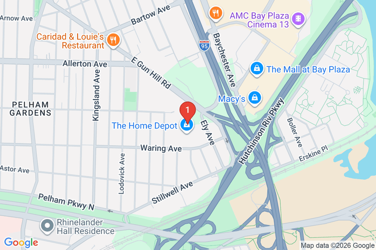 Map showing HOME DEPOT #1221 location