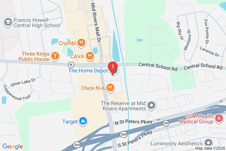 Map showing HOME DEPOT #3022 location