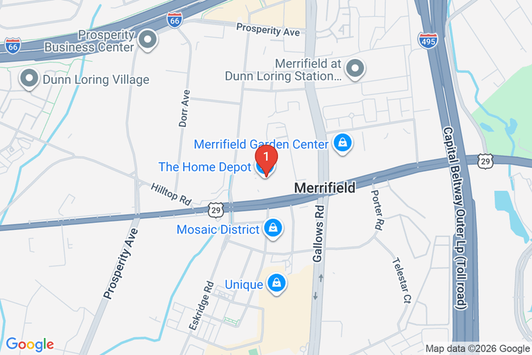 Map showing HOME DEPOT #4605 location