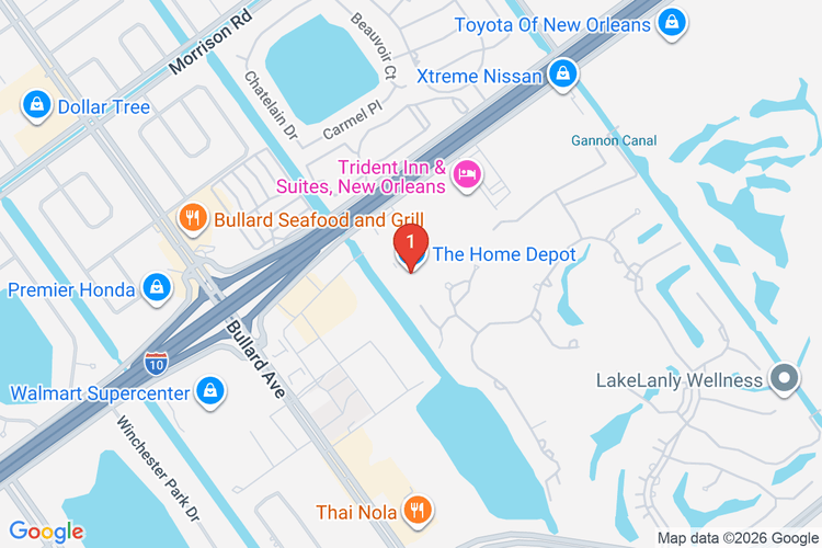 Map showing HOME DEPOT #0352 location