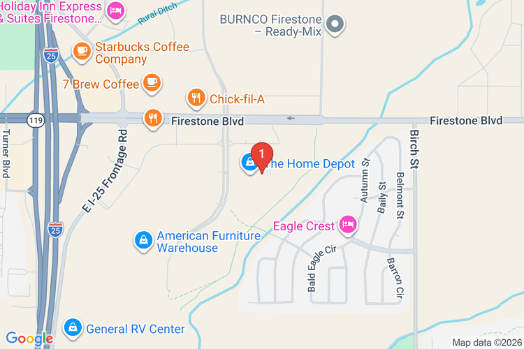 Map showing HOME DEPOT #1552 location