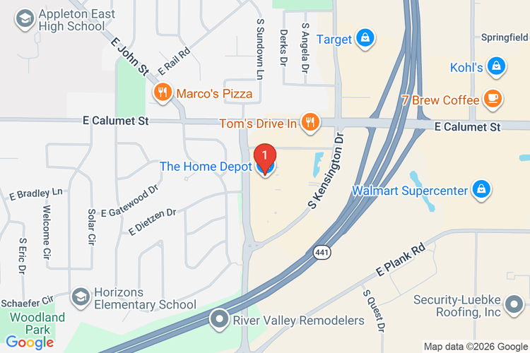Map showing HOME DEPOT #4928 location