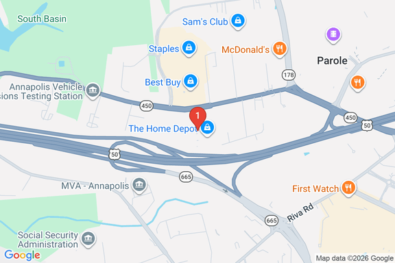 Map showing HOME DEPOT #2557 location