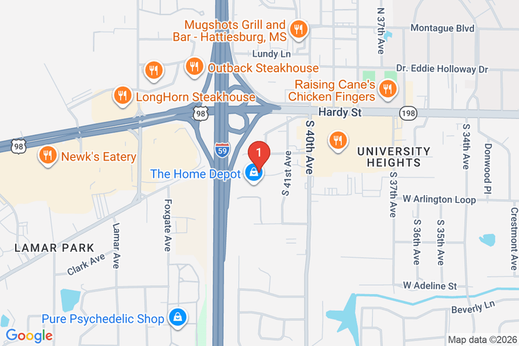 Map showing HOME DEPOT #2905 location