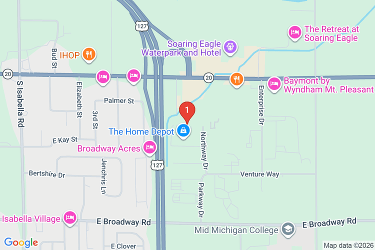 Map showing HOME DEPOT #2732 location