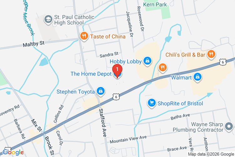 Map showing HOME DEPOT #6229 location