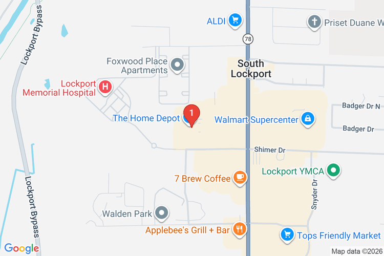 Map showing HOME DEPOT #1268 location